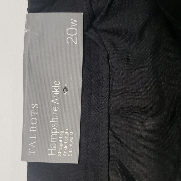 Talbots Hampshire Ankle Trouser Pants Straight Leg Ankle Lenght Black Womens 20W - Picture 7 of 13